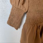 Winter Muse Jasmine Smocked Dress Tan Size Medium Photo 3