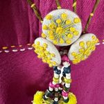 Anthropologie  Oracra Handmade Whimsical Embellished Midi Dress Embroidered Photo 4