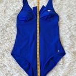 New J By Jasper Conran Plunge Neck back tie Swimsuit in cobalt blue size 14 Photo 3
