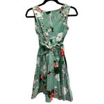 Acevog sleeveless floral fit & flare dress with tie belt full skirt size small Photo 1
