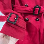 The Limited  Red Wool Belted Pea Coat Photo 10