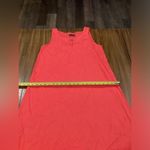For Cynthia  Linen Blend Asymmetrical Mesh Hem Sleeveless Midi Maxi Dress Coral M Photo 4