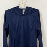 Tommy Bahama Rush Guard Hooded Pull-Over Sweatshirt Size Large Navy Blue Active Photo 2