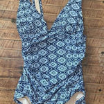 J Crew black & white preppy size 2 ruched side one piece swimsuit Photo 0