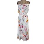 Plum Pretty Sugar White Floral Strapless Casual Women’s Maxi Dress Bridesmaid L White Size L Photo 2