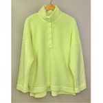 Aerie  Neon Yellow Sherpa Snap Button Pullover Sweatshirt Photo 6