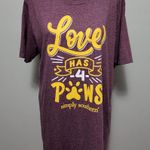 Simply Southern Maroon Vintage Collection Love Has 4 Paws T-Shirt Photo 1