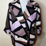 Diane Von Furstenberg  Jacket Abstract Retro Double Breasted Cotton Purple 6 Photo 0