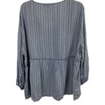 Fever Boho Striped Blouse Size XXL Blue Photo 4