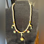 Elegant Handmade Pearl and Yellow and Greene Gemstone Necklace Photo 10