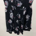 One Clothing  Floral Black Romper Juniors Large Short Sleeve Faux Wrap Photo 6