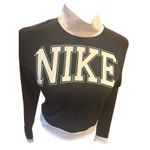 Nike  Mock‎ Neck Long Sleeve Top Black and White Athleisure Activewear Photo 1