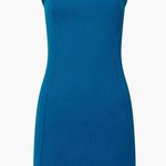 French Connection Rassia Teal Ribbed Square Neck Short Mini Dress- Size Medium Photo 0