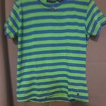 Catalina Vintage Shirt Womens Medium Blue Green Striped 70s 80s Photo 0