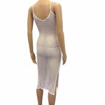 Aquavita White Open Mesh Net Midi Slit Coverup Dress Womens Small Photo 4