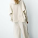 ZARA Nwt Cream Wide Leg Baggy Tracksuit Pants Joggers Photo 1