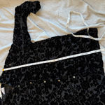 Suchada Burnout Velvet Silk Tunic Top M Sheer Button Down VTG Fairy Whimsical Black Size M Photo 7