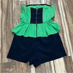 Alice + Olivia Alice and olive blue and green strapless romper Photo 6