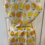 LA Soul Citrus print yellow and white pleated skirt 100% cotton sleeveless Dress Size XL Photo 6