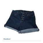 Jessica Simpson  High Waist Vintage Denim Shorts Dark Wash Button Fly Size 27 Photo 1