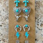 NEW 6 pair BOHO style earrings, western aesthetic jewelry, turquoise jewelry Photo 0
