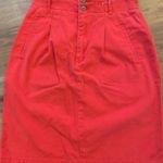 Esprit Vintage  Sport Red Pleated Denim Skirt Size 25” 2 Photo 4