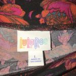 LuLaRoe  Skirt Azure Pink & Orange Floral Roses on Black Sz L BNWT Yoga Waistband Photo 7
