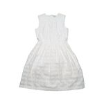 Gap  Stripe Dobby Fit and Flare Dress White Sheer Striped Womens 4 Sundress Cream Photo 1