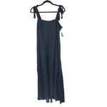 1. State  Cover-Up Maxi Dress Tie Shoulder Smocked Black L Photo 2
