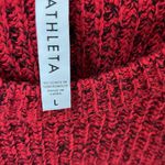Athleta NWT  Sierra Crew Wool Blend Sweater Red Black Size Large Photo 4