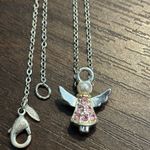 Vintage Avon October Birthstone Silver Angel Necklace Preowned Photo 1