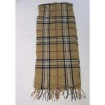 Unbranded Acrylic Plaid Fringe Check Tan Luxury Old Money Designer Fancy Scarf Photo 7