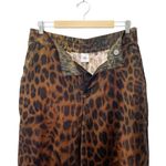 CAbi Party Velvet Pant Leopard Print Wide Leg Trousers Brown Black Size Large Photo 6