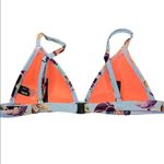 Triangl Light Blue Orange Purple Multicolor Lightly Padded Bikini Top Size Small Photo 3