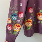 Her Universe Disney Alice In Wonderland I’m Late Purple Floral Crewneck Sweater Photo 3