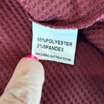 XL Women Waffle Top with Lace Sleeves Maroon NWT vneck Red Photo 6