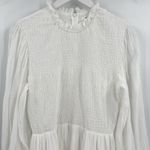 Selfie Leslie  Mini Dress‎ White Smocked Ruffle Neck Long Sleeves Whimsy Size XL Photo 3