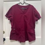 NRG by Barco Burgundy Maroon Women's Large Scrub Top Red Photo 2
