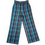 Urban Outfitters Wide Leg Plaid Trousers Teal and Gray Size 0 Photo 10