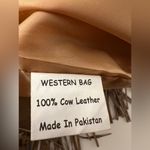 Western Cow leather Bag fringe crossbody Native American studded Tan Photo 4