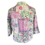 Allison Daley Petite Button-Up Blouse – Floral Patchwork – Size 14P Photo 3