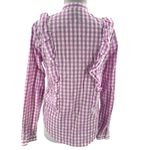 The Shirt by Rochelle Behrens The Kimberly Shirt lavender check ruffle sz S Purple Photo 1