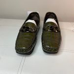 Stuart Weitzman  Green Croc Embossed Loafer Driving Shoes Size 7 Photo 3