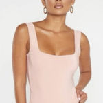 EXPRESS  Square Neck Bodysuit in Light Pink Photo 0