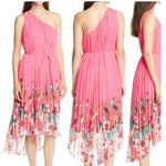 Ted Baker  London Pinata Floral Pleated Asymmetrical One Shoulder Dress Sz 10 US Photo 2