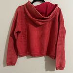 Aerie  New Love Cropped Corded Hoodie Orange Coral XS Photo 4