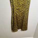 ZARA  Sleeveless Shift Dress Yellow Navy Geometric Button Back S Photo 6