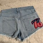 Mossimo Denim Mossimo Target Women's Jean Shorts Distressed Denim High Rise Patches Photo 3