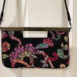 Stuart Weitzman Flat Clutch Purse Black Multi Paisley Magnetic Evening bag Photo 0