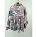 POL  Tie Dye Distressed Denim Jacket Oversized Pink Blue Gray Size Small Photo 3
